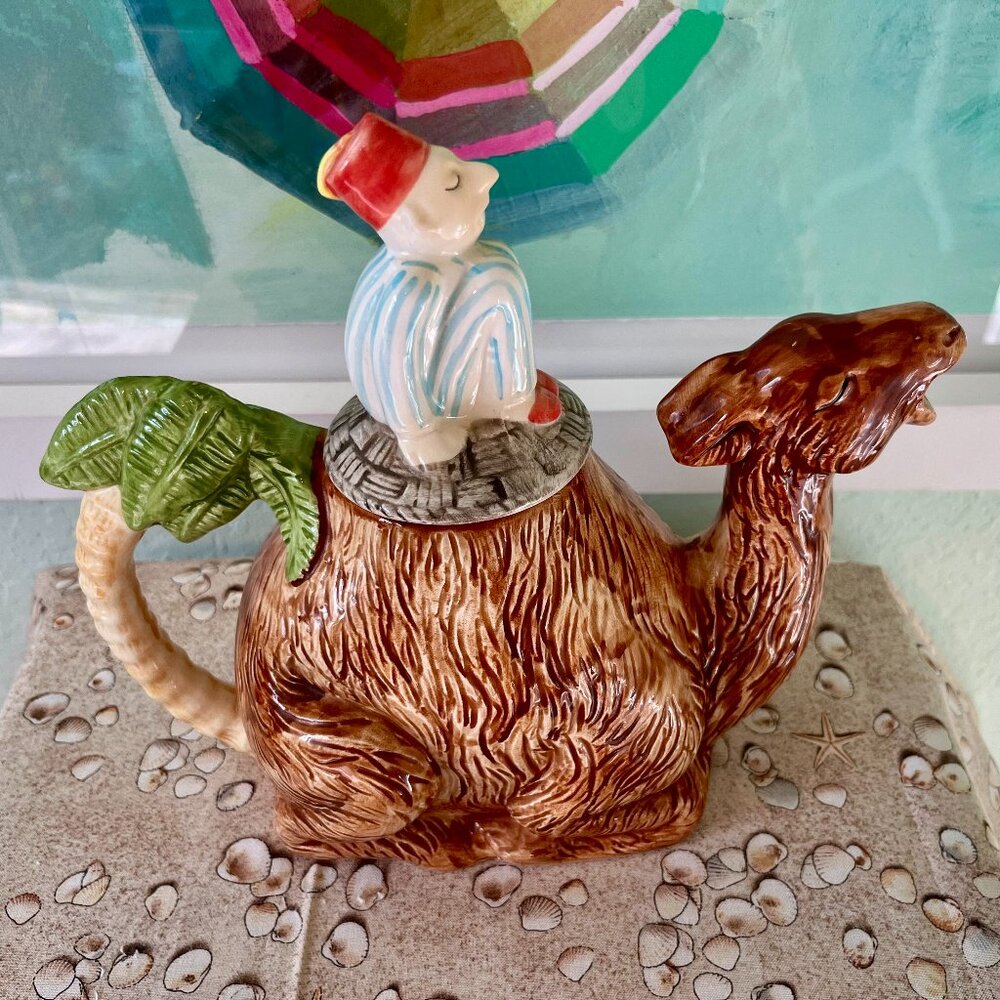 Porcelain Camel Teapot – Roy Simpson No. 23 for J. Luber, Colorful Figurine